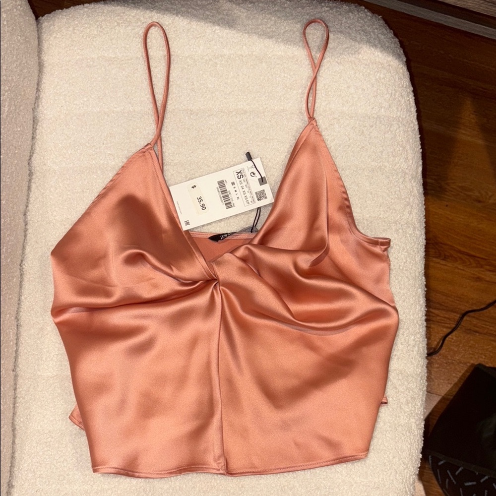 Zara Satin Blush Camisole Top